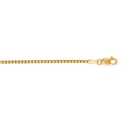 14kt 22" Yellow Gold Shiny Classic Box Chain with Lobster Clasp BOX073-22