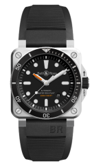 Bell & Ross Black Diver 42MM Auto Satin Steel Rubber Strap Watch BR0392-D-BL-ST/SRB