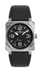 Bell & Ross Auto Black Steel Watch BR03A-BL-ST/SRB