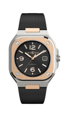 Bell & Ross Auto Black Steel-Gold Watch BR05A-BL-STPG/SRB