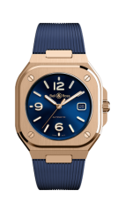 Bell & Ross Auto Blue Rose Gold Watch BR05A-BLU-PG/SRB