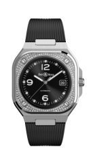 Bell & Ross Auto Black Steel Diamond Watch BR05A-BL-STFLD/SRB