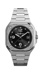 Bell & Ross Auto Black Steel Diamond Watch BR05A-BL-STFLD/SST
