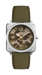 Bell & Ross Diamond Green Camo Steel Watch BRS-CK-ST-LGD/SCA