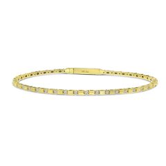 14K Yellow Gold Diamond Bar Flexible Bracelet BVB1080