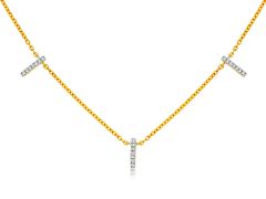 14K Yellow Gold Diamond Necklace 