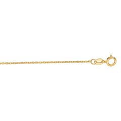 14kt 13" Yellow Gold Diamond Cut Cable Link Chain with Spring Ring Clasp CAB030-13