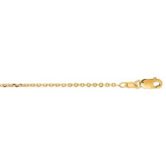 14kt 16" Yellow Gold Diamond Cut Cable Link Chain with Lobster Clasp CAB035-16