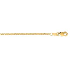 14kt 16" Yellow Gold Diamond Cut Cable Link Chain with Lobster Clasp CAB050-16