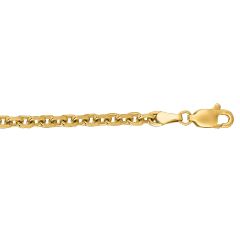 14kt 22" Yellow Gold Diamond Cut Cable Link Chain with Lobster Clasp CAB100-22