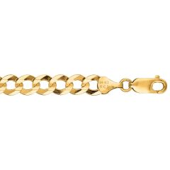 14kt 22" Yellow Gold 7.0mm Diamond Cut Comfort Curb Chain with Lobster Clasp 
CC180-22