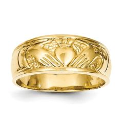 14 Karat Yellow Gold Gents Claddagh Ring HB00318G