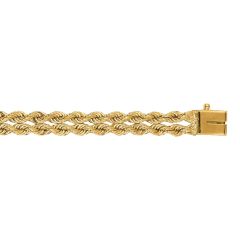 14kt 7" Yellow Gold Diamond Cut Multi Line Rope Chain with Box Catch Clasp DB023-07