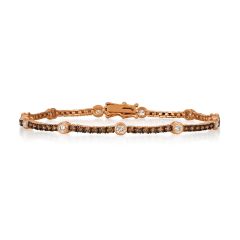 Le Vian Chocolatier® Bracelet featuring 1/2 cts. Vanilla Diamonds® , 1  1/2 cts. Chocolate Diamonds®  set in 14K Strawberry Gold®