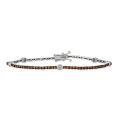 Le Vian Chocolatier® Bracelet featuring 1/5 cts. Vanilla Diamonds® , 1 cts. Chocolate Diamonds®  set in 14K Vanilla Gold®