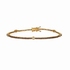 Le Vian Chocolatier® Bracelet featuring 1/5 cts. Vanilla Diamonds® , 1 cts. Chocolate Diamonds®  set in 14K Honey Gold™