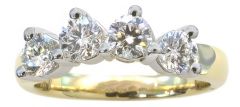 14K Two Tone 4 Round Diamond 1.00cttw Curved Band HB08713