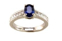 14K White Gold Diamond and Sapphire Ring HB22614SAW