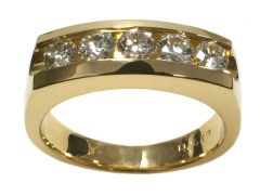 14K Yellow Gold Men's Channel-Set Diamond Ring HB00482