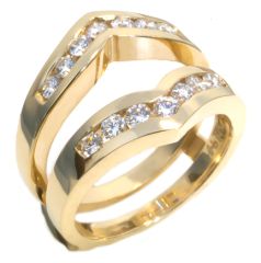 14K Yellow Gold Channel Set Diamond Insert Ring HB00022