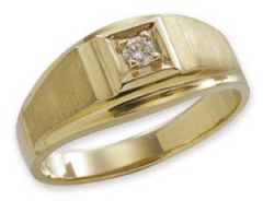 Mens 14K Yellow Gold Diamond Ring HB00184DI