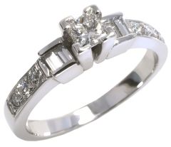 14K White Gold Princess Cut Diamond Engagement Ring HB11271