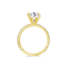 14K Yellow Gold Diamond Ring with a 1.91ct Cushion cut Center Stone, Color-J, Clarity-VS2.  Along with Round 0.33CTW Side Stone Diamonds.