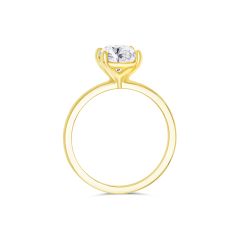 14K Yellow Gold Ring with a Oval 2.10CT Diamond, Color- I, Clarity- SI2. 