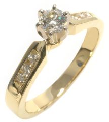 14K Yellow Gold Round Diamond Engagement Ring 0.35cttw HB02560