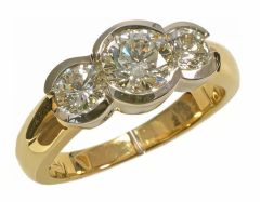 14K Two Tone 3/4 ct Round Center 1/2cttw mounting HB09101