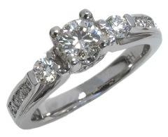 14K White Gold Engagement Ring with 0.40ct Round and 0.33cttw mounting HB 20989