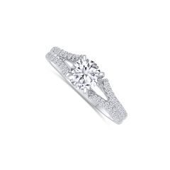 18K White Gold Round Diamond Engagement Ring 