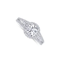 14K White Gold Round Fashion Diamond Ring