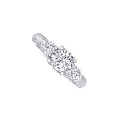 14K White Gold Round 1.00CT Diamond, Color- H, Clarity- SI2. Along with 2 Diamonds on each side and multiple Round Diamonds 0.66CTW. 