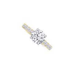 14K Gold Two Toned Round 1.67CT Diamond, Color- H, Clarity- SI1. Along with multiple Round 1.11CTW Diamonds.
