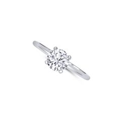 14K White Gold Ring with a Round 1.07CT Diamond, Color- D, Clarity- SI2