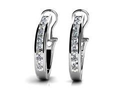 0.50CTW DIAMOND HOOP EARRING WITH OMEGA BACK