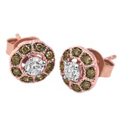Rose Gold Color Diamond Earrings