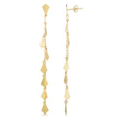 14kt Gold Yellow Finish 4.4x68.5mm Polished Tear Drop Drop Earring with Push Back Clasp ER11224