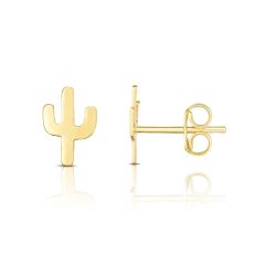 14kt Gold Yellow Finish 6.3x4.3mm Polished Post Cactus Earring with Push Back Clasp ER11384