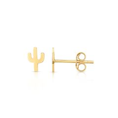 14kt Gold Yellow Finish 9.6x6.6mm Polished Post Cactus Earring with Push Back Clasp ER11385