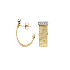 14kt Yellow Gold Italian Silk 0.16ct Diamond Earring ER8067
