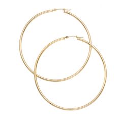 14K Yellow Gold 2x60mm Large Round Hoops ER8710