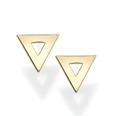 14kt Yellow Gold Polished Triangle Post Earring with Push Back Clasp ER8800