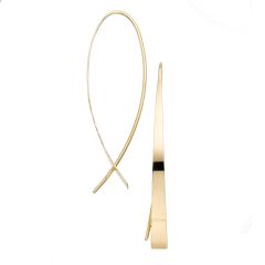 14K Yellow Gold Thread-through Ribbon Hoops ER8851