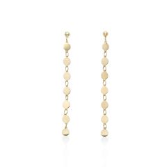 14kt Yellow Gold Polished Single Strand Drop Pebble Earring with Push Back Clasp ER8937