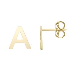 14kt Yellow Gold Polished Initial-A Post Earring ERA11192