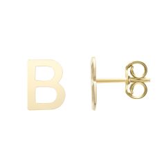 14kt Yellow Gold Polished Initial-B Post Earring  ERB11192