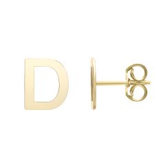 14kt Yellow Gold Polished Initial-D Post Earring ERD11192