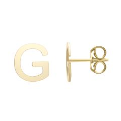 14kt Yellow Gold Polished Initial-G Post Earring ERG11192